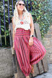 Pink stripe balloon trousers