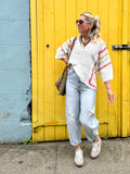 Colourful stripe crochet top