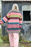 Pink geometric cardigan