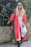 Long knit cardigan (Raspberry)