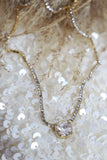 Crystal pendant necklace (Gold)