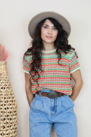 Scalloped knit top