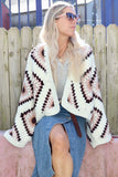 White border diamond granny square cardigan