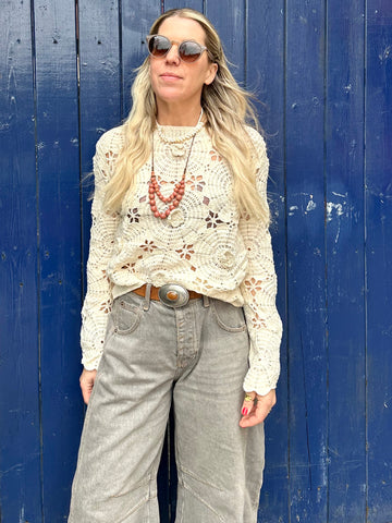 Floral crochet top