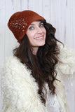 Fluffy sparkly beanie (Rust)