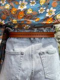 Tan leather teardrop belt