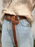 Braided leather belt