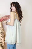 Lace trim cami (Beige)