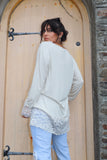 Lace trim long sleeve tee