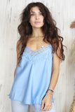 Lace trim cami (Periwinkle)