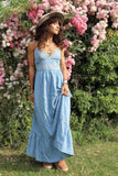Sequin embellished denim dress