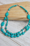 Layered turquoise beaded necklace