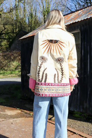 Sun embroidered cargo jacket