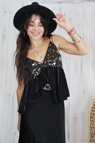 Embellished beaded cami