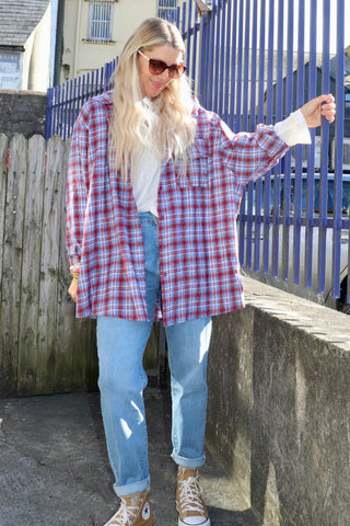 Plaid shirt (Blue and Red )