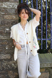 Floral embroidered knit waistcoat