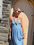 Sequin embellished denim dress