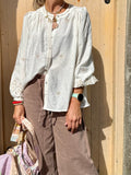 Diamond embroidered blouse