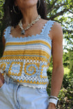Crochet granny square cami