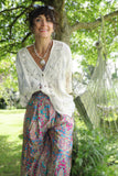 Daisy embroidered crochet top