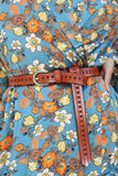 Dark brown leather star belt