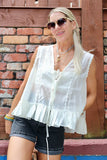 Silk ruffle blouse