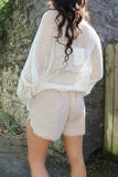 Broderie linen shorts