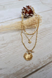 Layered fan necklace (Gold)