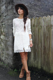 Asymmetrical lace long sleeve top