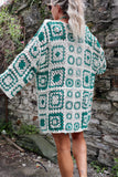 Green crochet kimono