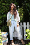 Floral crochet lace kimono