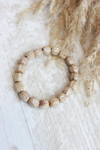 Ceramic beaded bracelet (Beige)