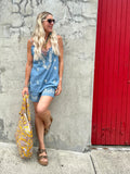 Floral cotton quilted hand bag (Mustard)