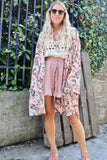 Light pink floral kimono