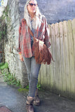 Fringe camel handbag