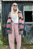Pink geometric cardigan