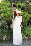 Ruffle lace white dress