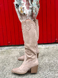Embellished western knee high boots