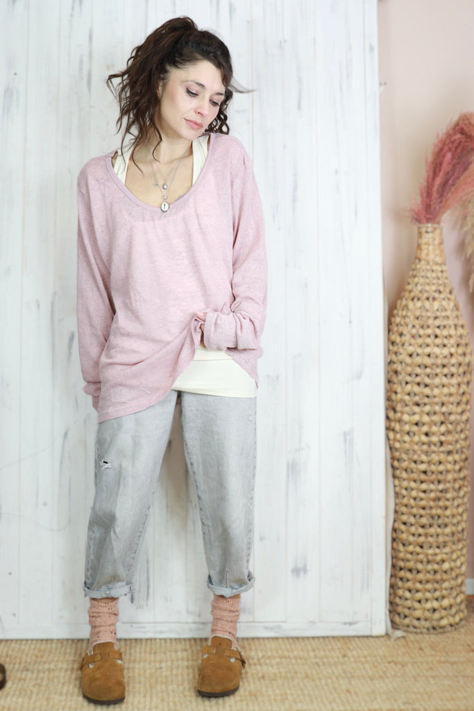 Light pink layered sweater