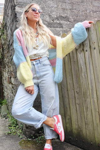 Pastel whip stitch cardigany