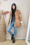 Floral quilted tie jacket