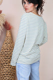 Cotton striped long sleeve tee