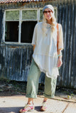 Barrel leg trousers (Khaki)