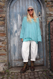 V neck knit jumper (Aqua)