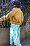 Velvet golden bomber jacket