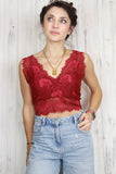 Longline Lace bralette (Burgundy)