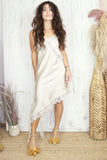 Silky Asymmetrical lace dress (Pearl)