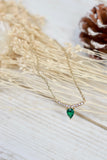 Green stone teardrop necklace