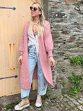 Dusty pink bell sleeve cardigan