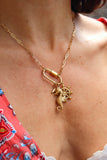 Seahorse charm necklace (Gold)